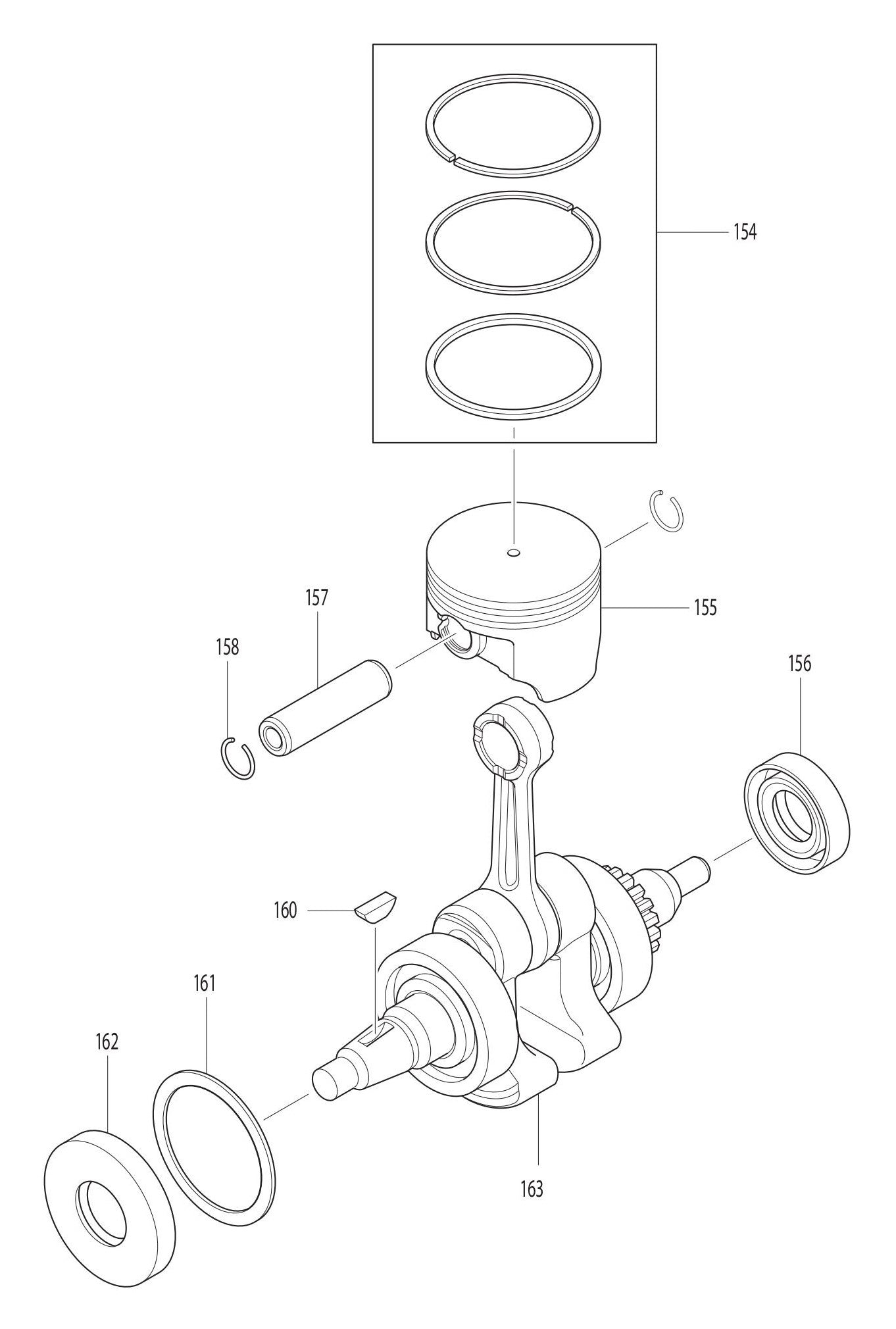 EB7650WH Piston Assembly Parts