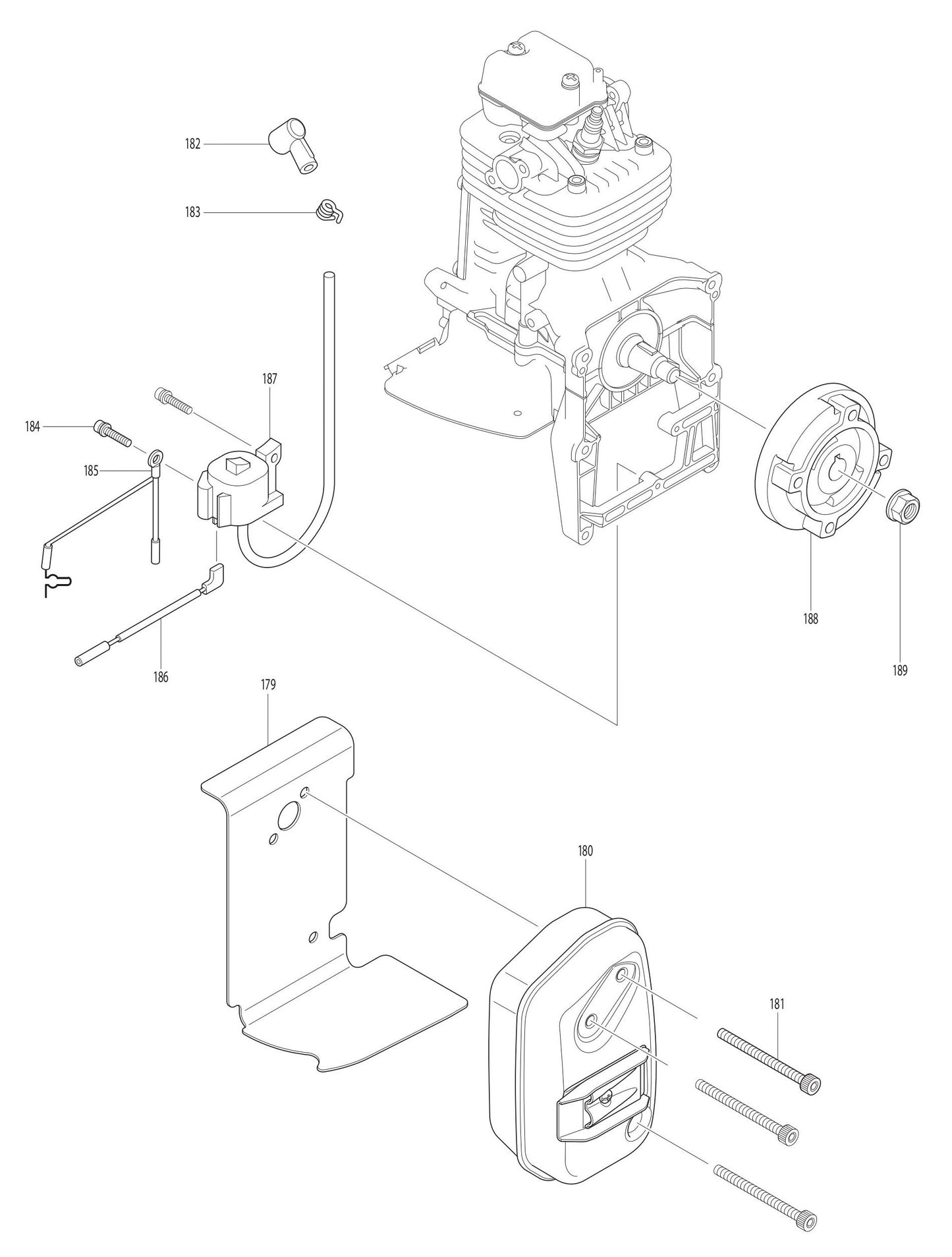 EB7650WH Ignition Coil, Muffler Assembly Parts