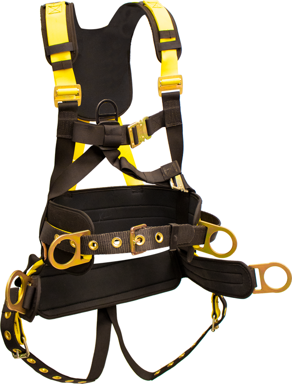 887PBT Full body harness, crossover style with suspension saddle by FrenchCreek Production Black/Yellow