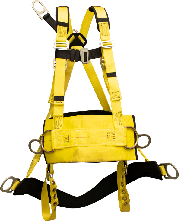 8D1509ABT Full body harness, derrick hand with belly belt and suspension saddle by FrenchCreek Production Yellow