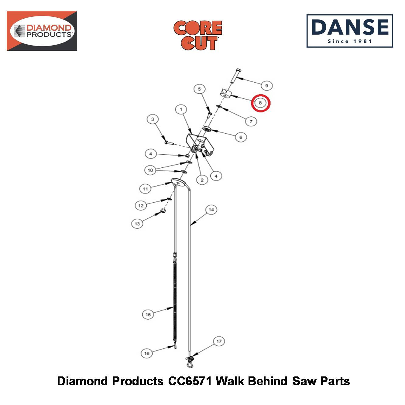 Depth Indicator Pointer 6010091 Fits Core Cut CC6571 Walk Behind Saw By Diamond Products