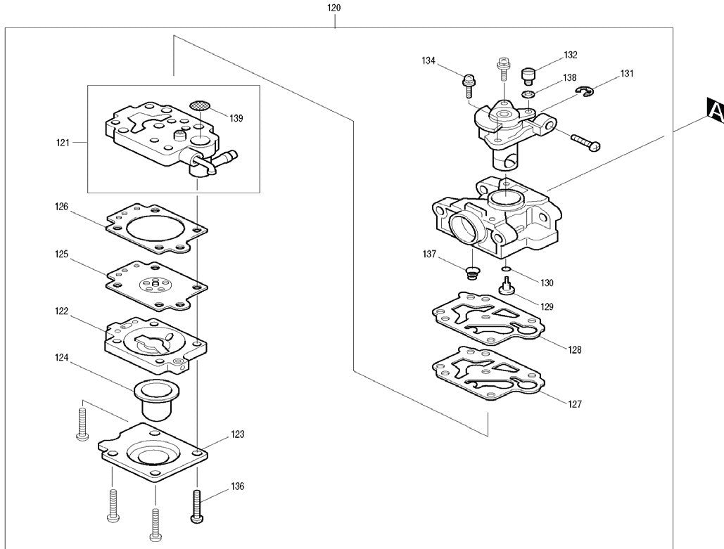 EM4251, EM4251CA 4 Stroke String Trimmer Assembly Part 8 by Makita