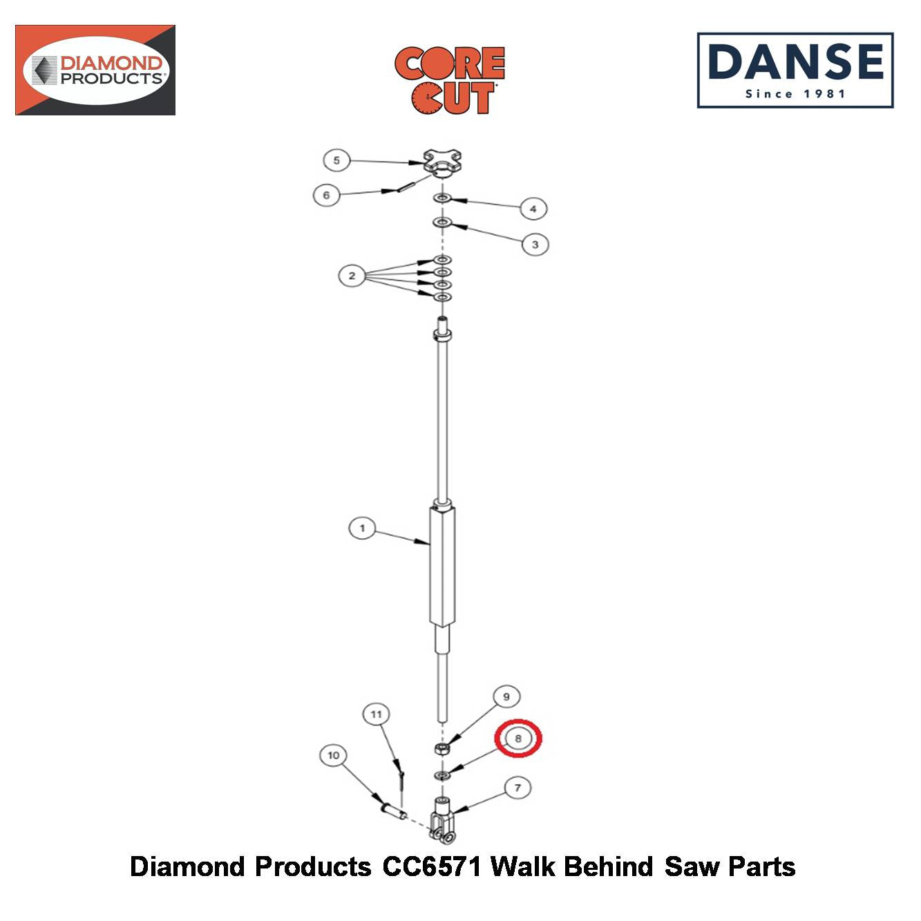 1/2" Lockwasher Split 2900084 Fits Core Cut CC6571 Walk Behind Saw By Diamond Products