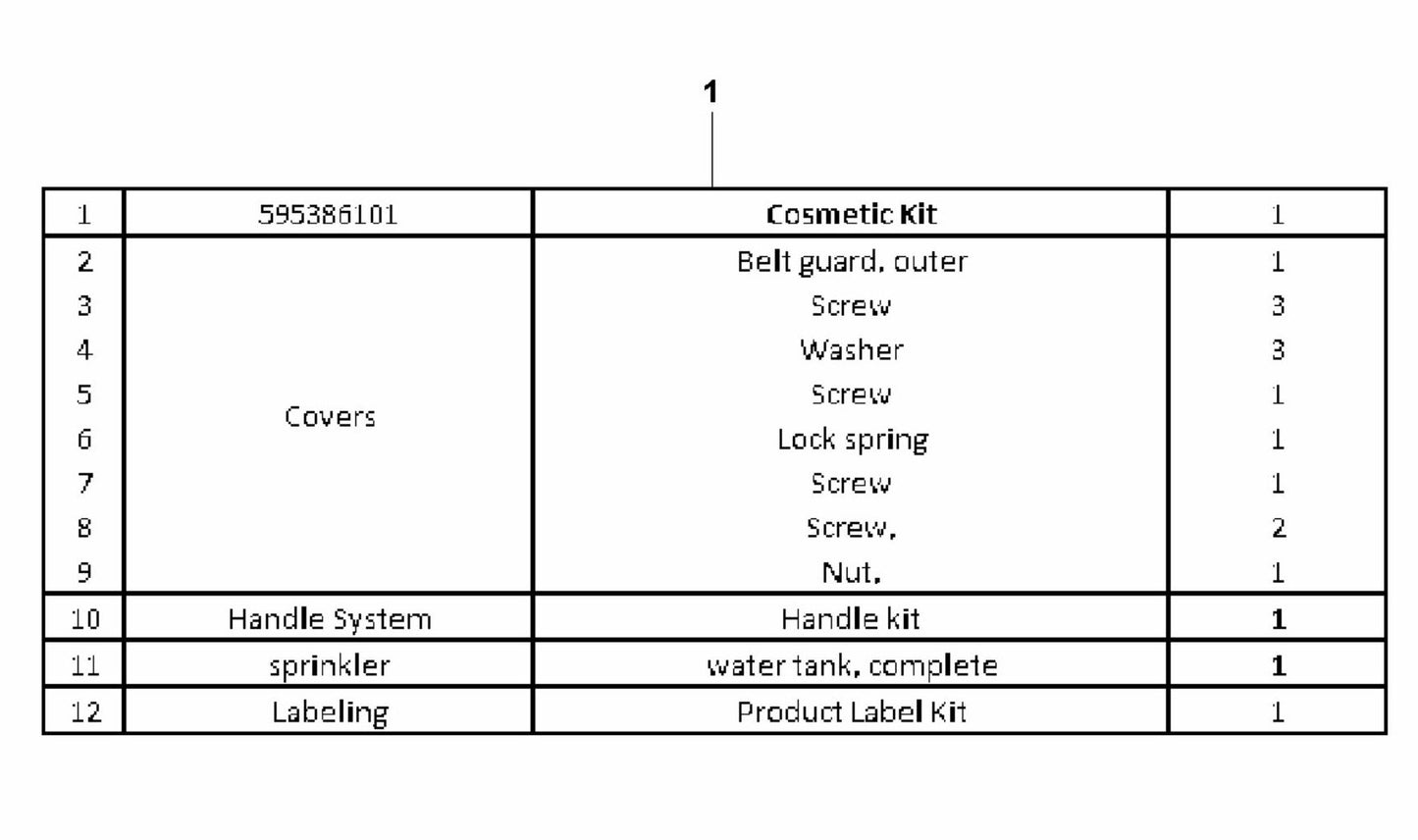 LF 60 Cosmetic Kit Assembly Parts by Husqvarna