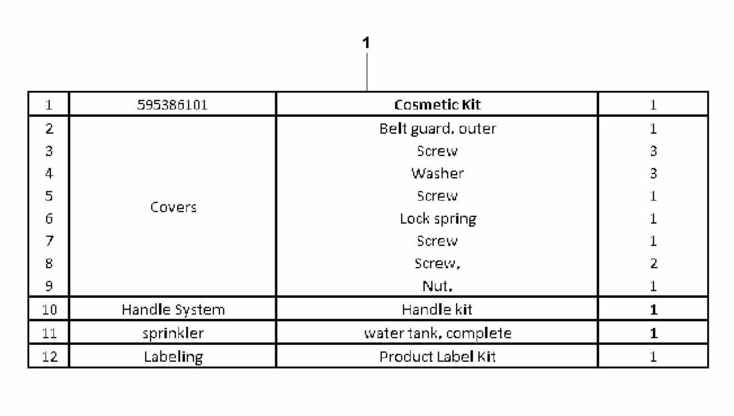LF 60 LA Cosmetic Kit Assembly Parts by Husqvarna