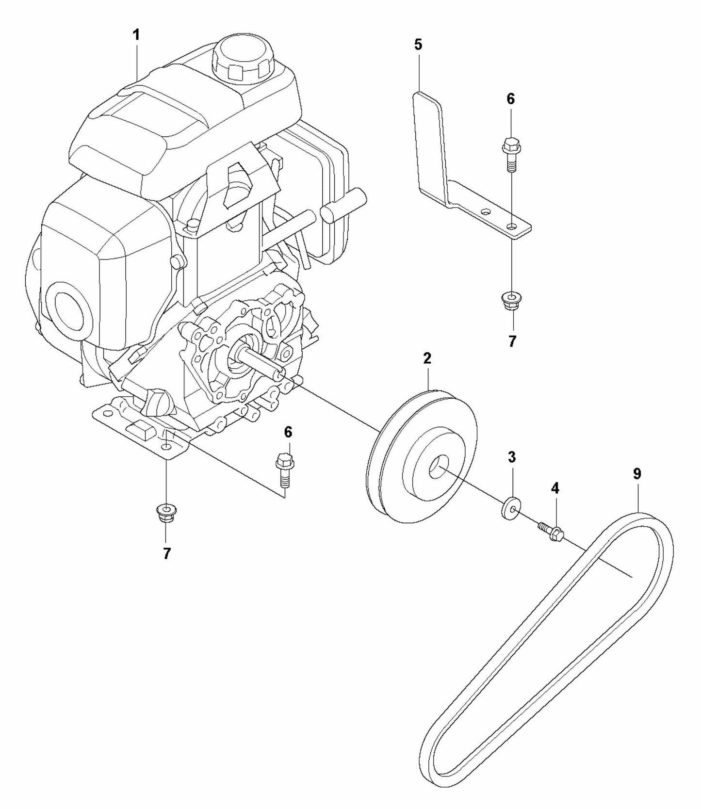 LF 60 Engine Installation Assembly Parts by Husqvarna
