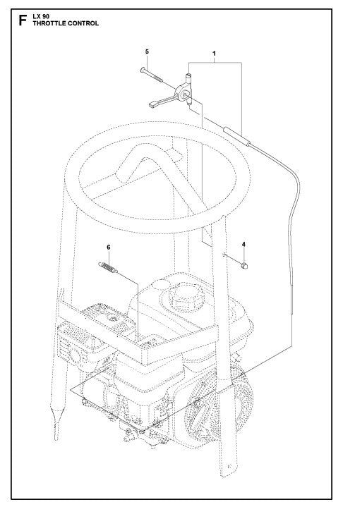 Throttle Control Assembly Parts For LX90 Compaction Rammers By Husqvarna
