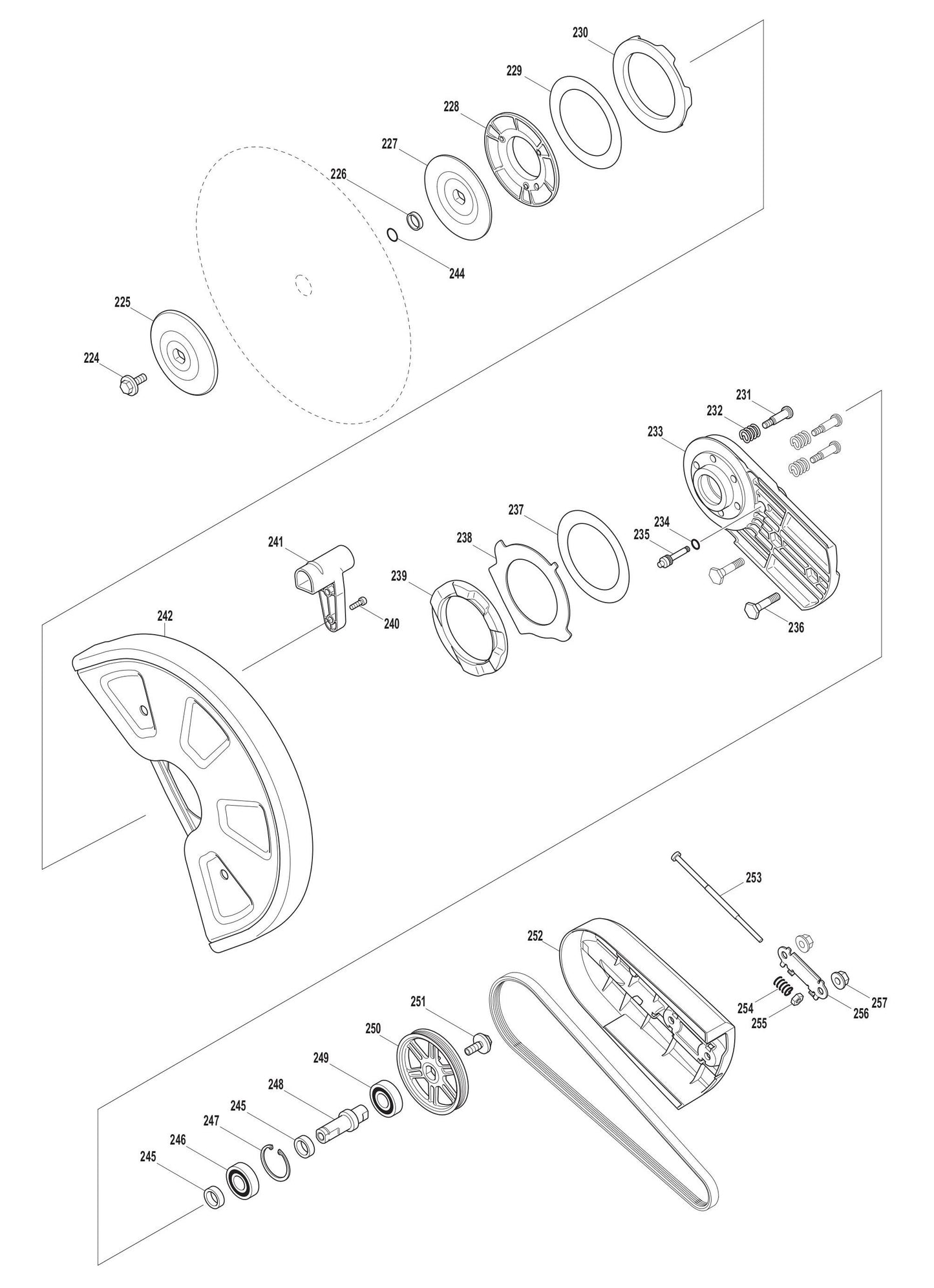 EK7651H, EK7651HD Cutting Device Assembly Parts
