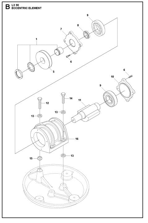 Eccentric Elements Assembly Parts For LX90 Compaction Rammers By Husqvarna