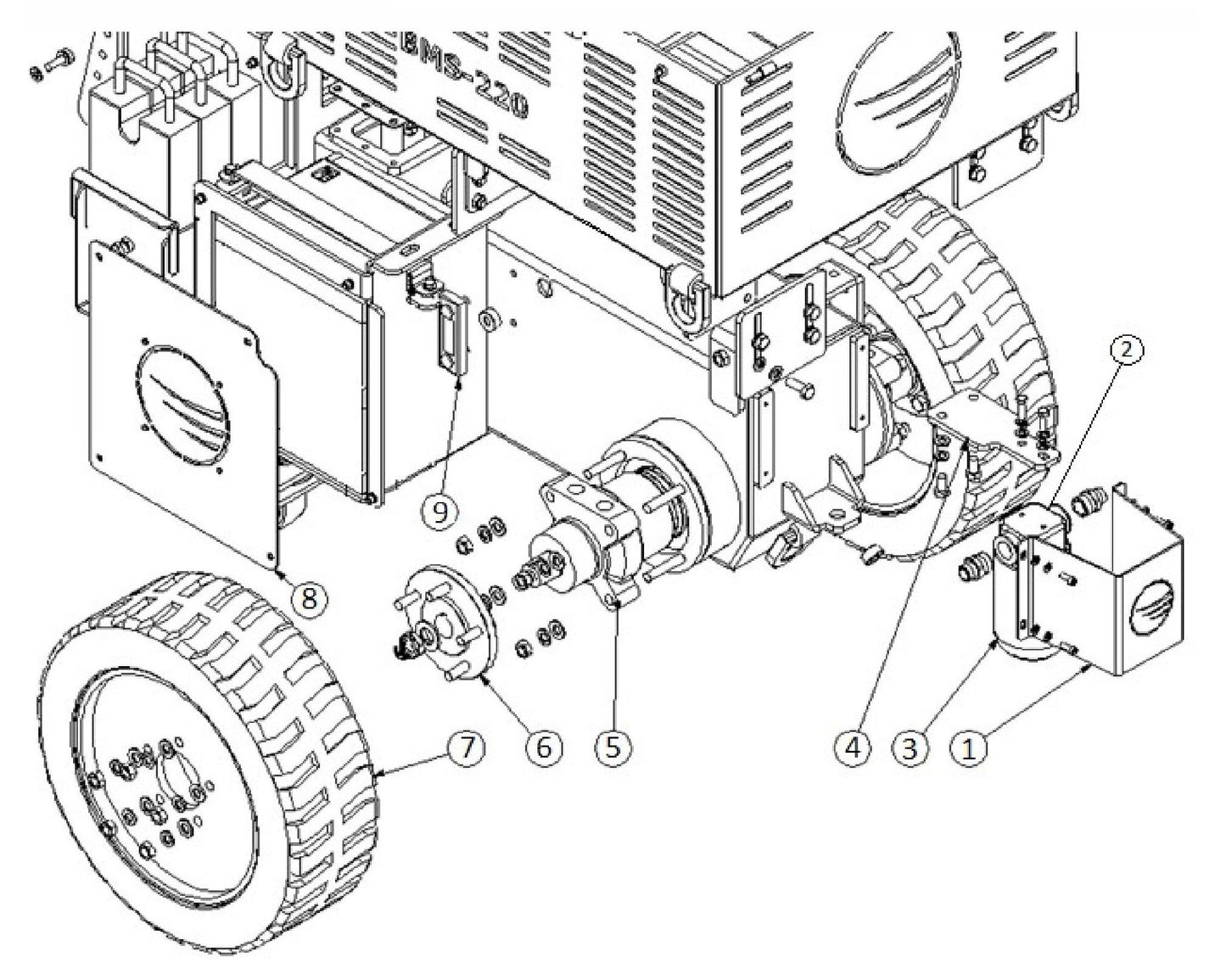 BMS-220LP-V2 Rear Assembly Parts by Husqvarna