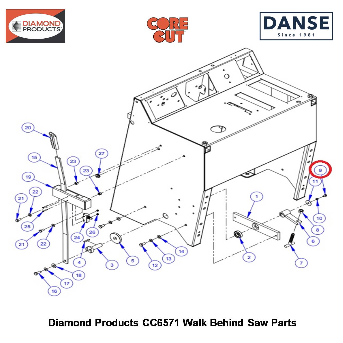 1/4-20X1/2 Hex Capscrew 2900082 Fits Core Cut CC6571 Walk Behind Saw By Diamond Products