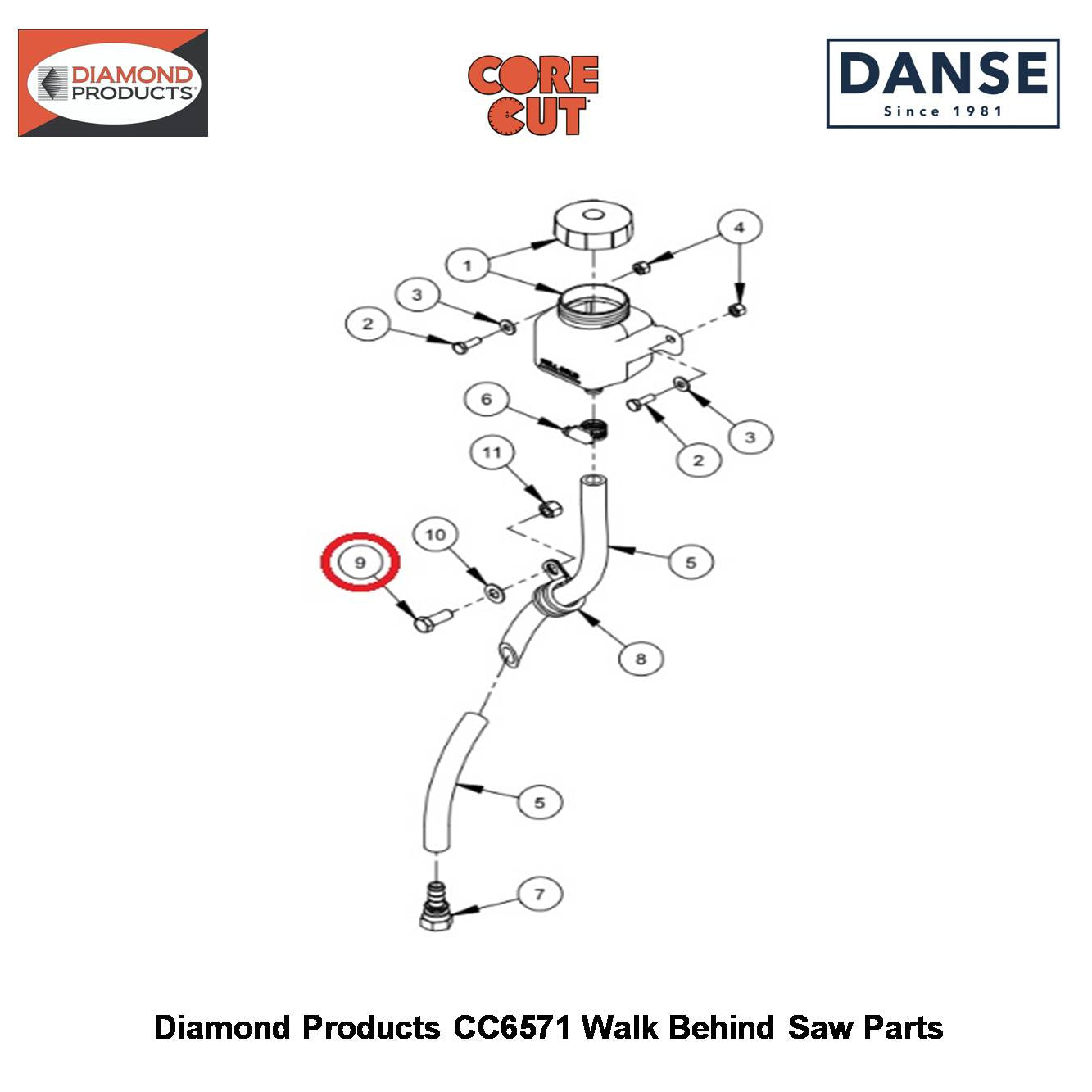 3/8-16X1" Hex Capscrew 2900005 Fits Core Cut CC6571 Walk Behind Saw By Diamond Products