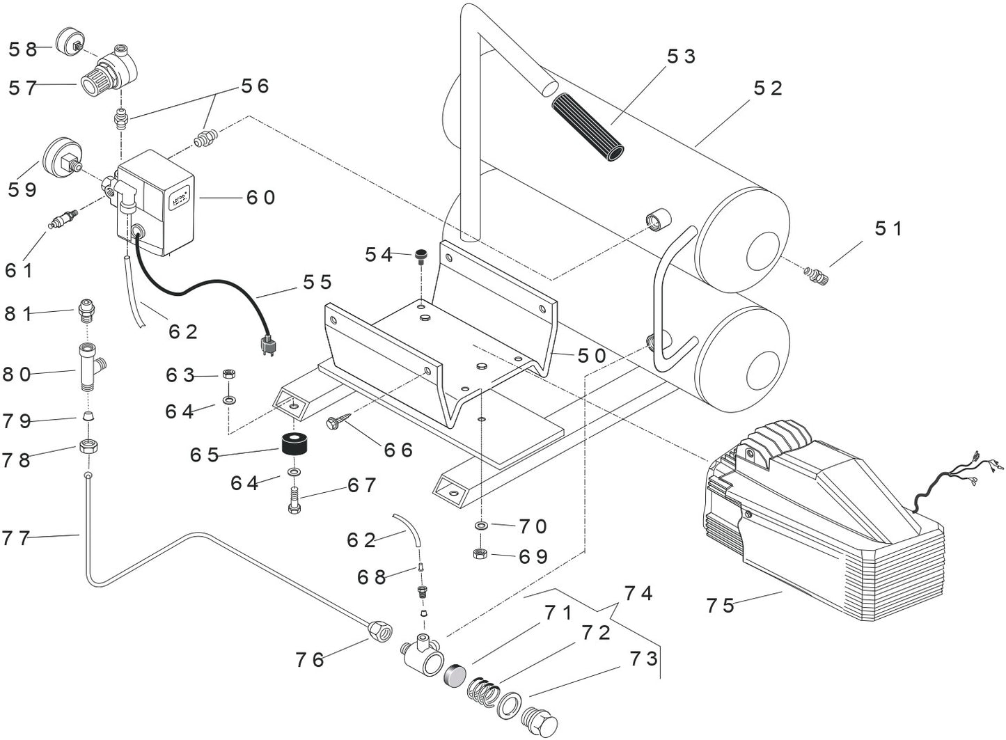 1 A2G246-HC4V Electric Hand Carry Air Compressor Parts 1 By Jenny Products