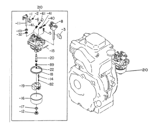 AAAAA ROBIN EH-17 ENGINE —Fuel & Lubricant Assy. Parts By Multiquip