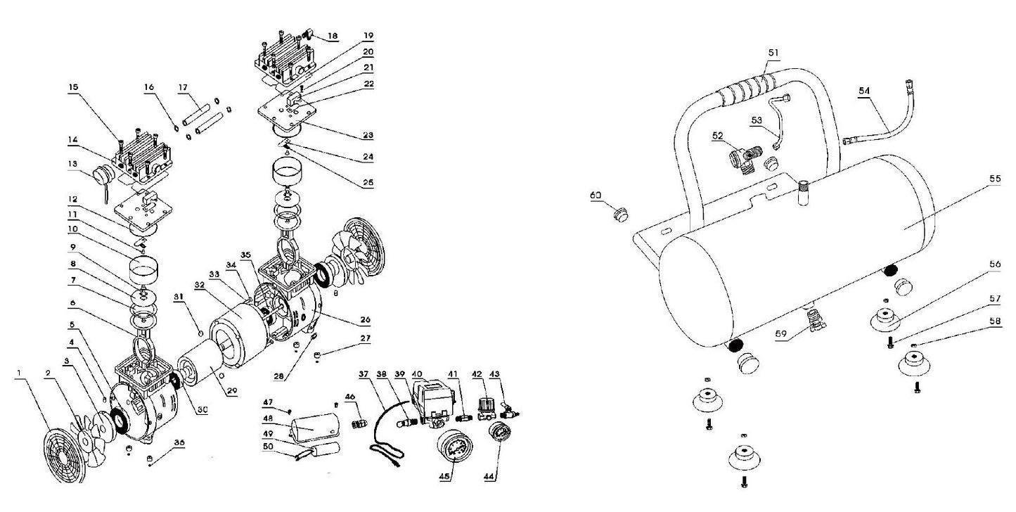 BE AC072 Air Compressor Assembly Parts-2 by BE Power Equipment