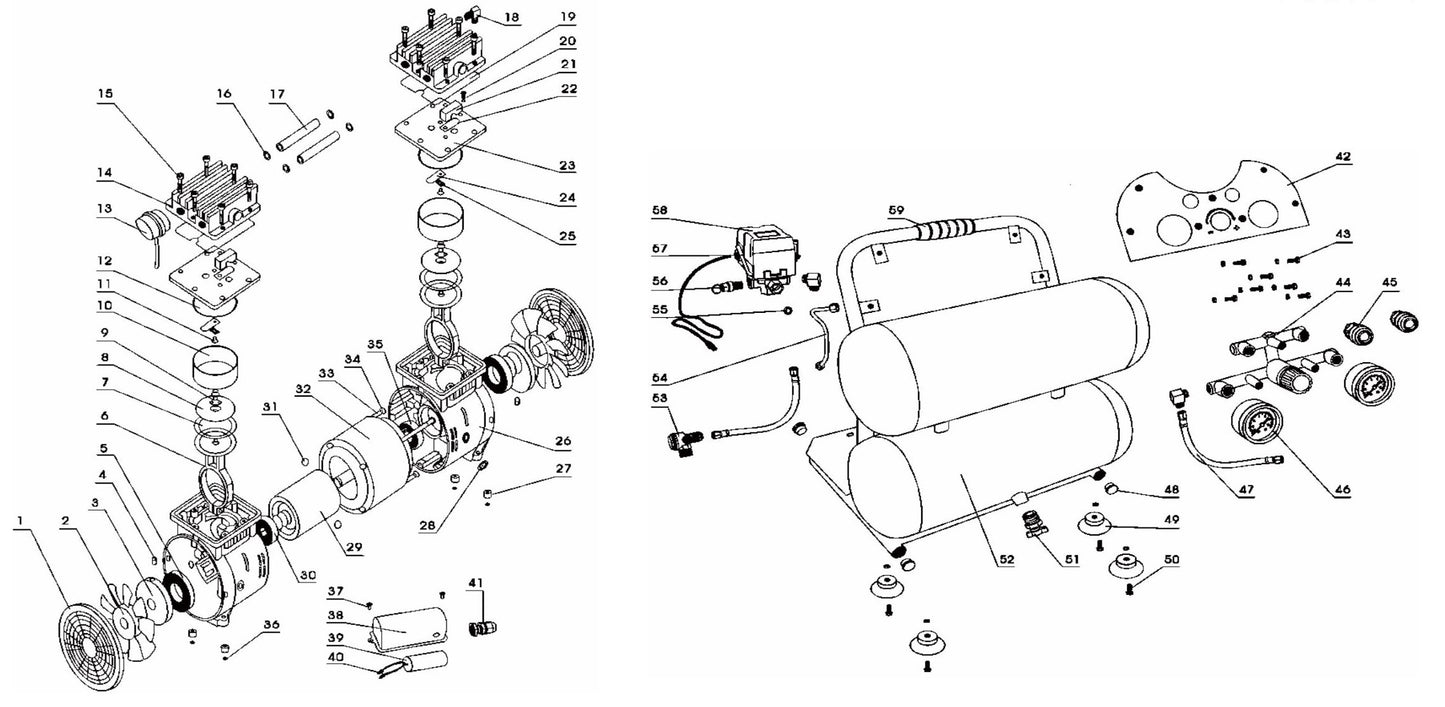 BE AC104 Air Compressor Assembly Parts by BE Power Equipment
