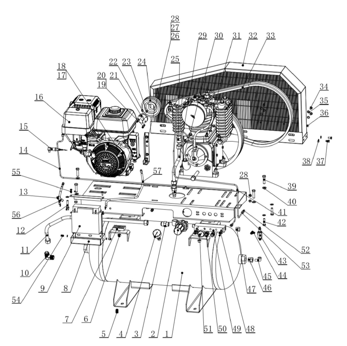 BE AC1330HEB2 Air Compressor Assembly Parts by BE Power Equipment