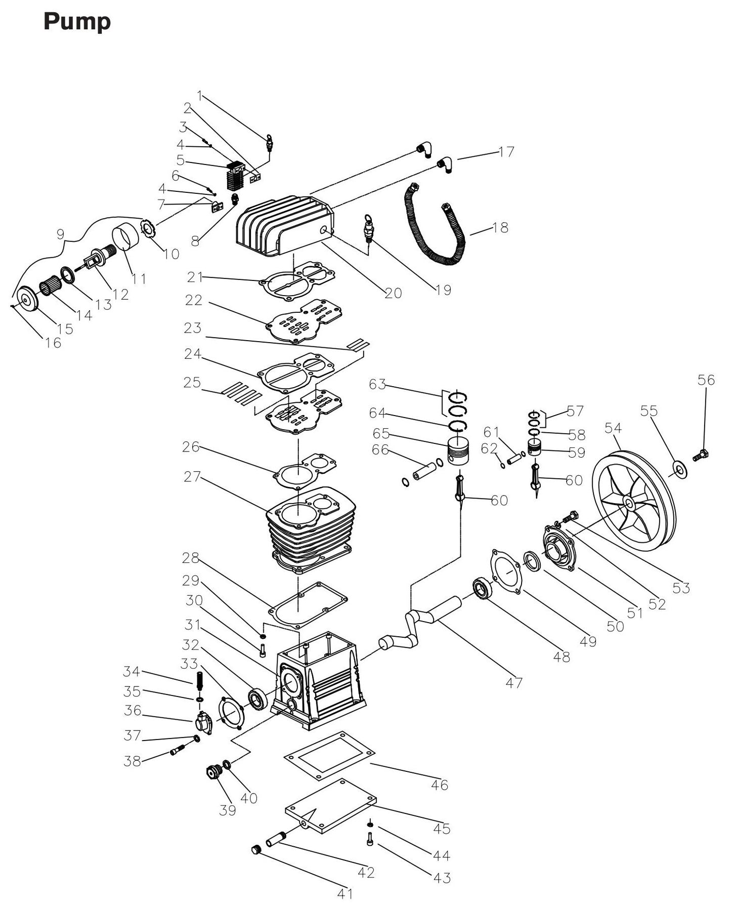 BE AC138HEB Pump Assembly Parts for BE Air Compressor Parts by BE Power Equipment