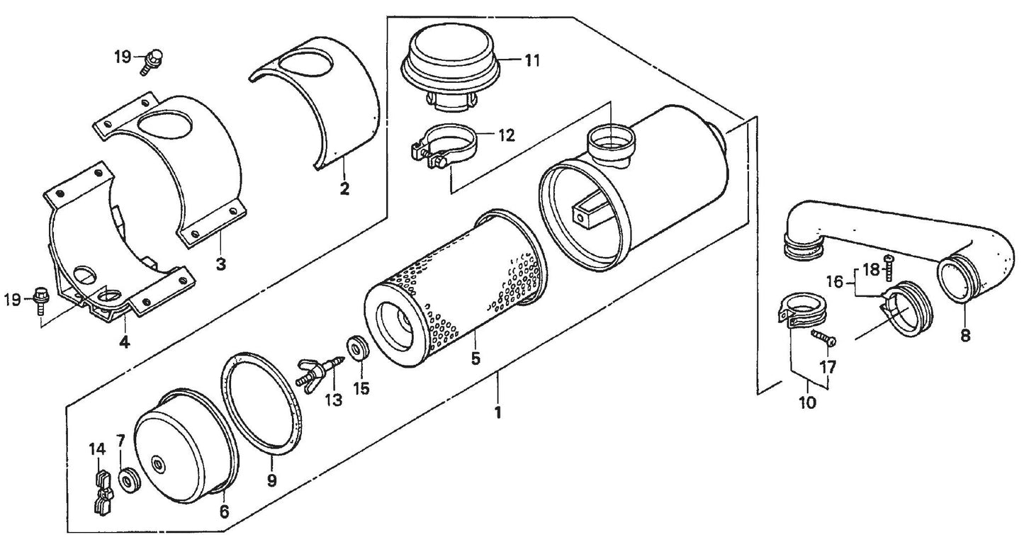 Honda GX620TXF2 Engine Air Cleaner Assembly Parts For SP2 CE13H20 SCE13H20 SCE20H20 By Multiquip