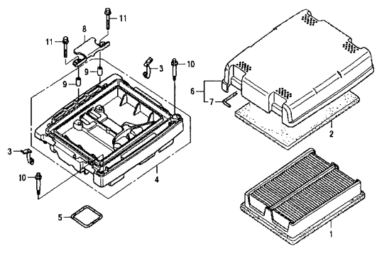 GA97HE GA9.7HE—HONDA GX610K1VD/U1VD —Air Cleaner Assembly Parts By Multiquip
