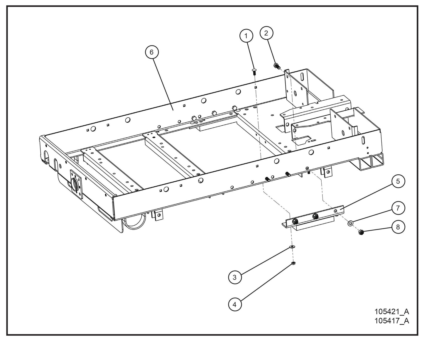 CE V-Series Night Lite Pro II AL-CO Frame and Axle Mount Parts By Allmand