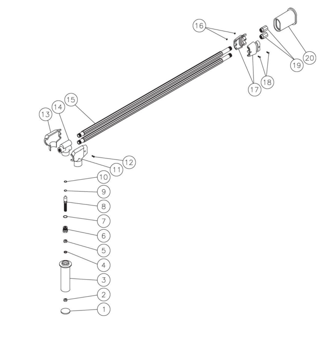 HG-3004 Angled Dual Lance Assembly Parts By Mi-T-M