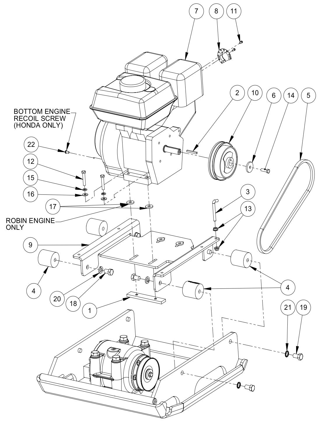 AP2000H Engine Assembly 3550 Parts By MBW