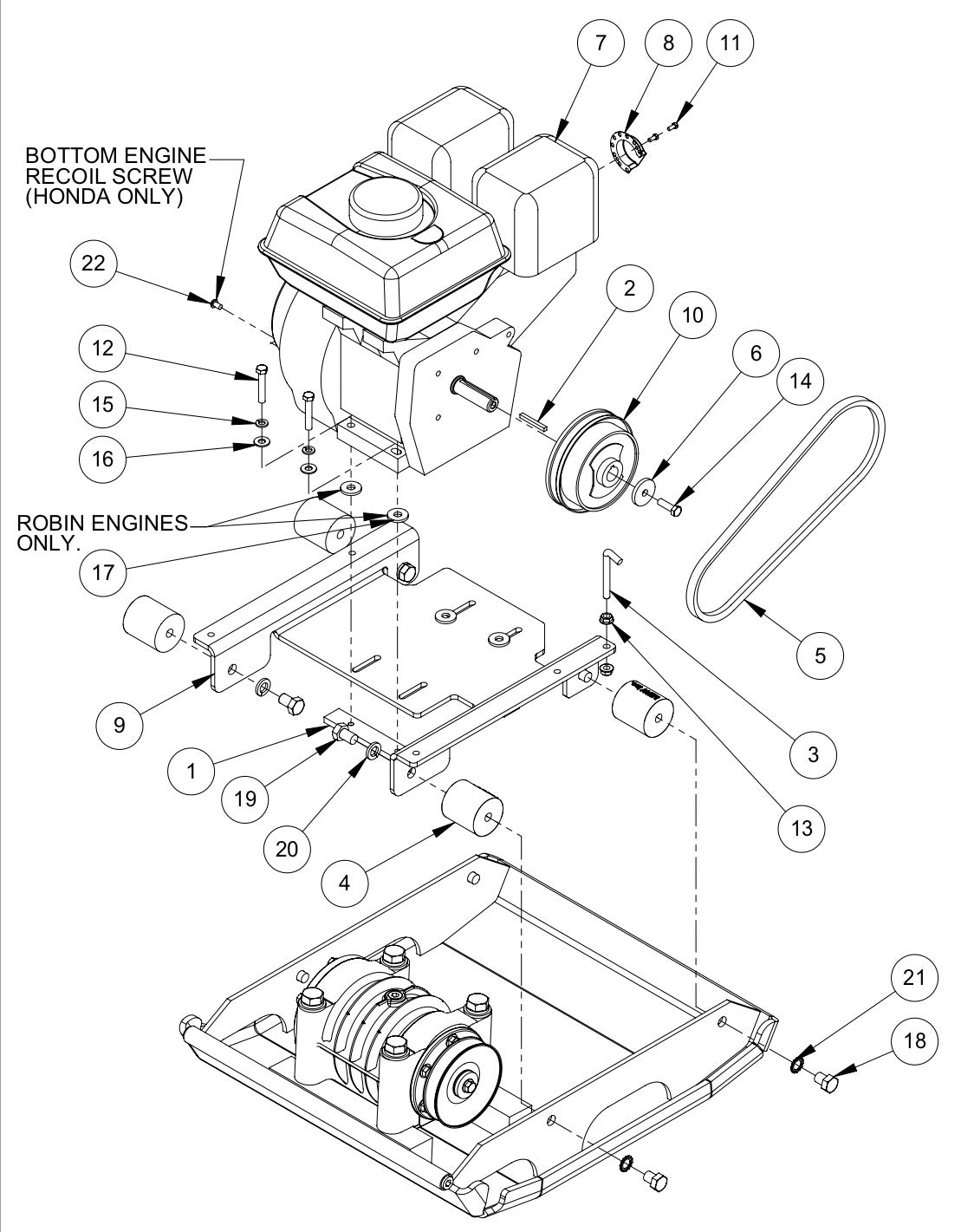 AP2000H Engine Assembly Parts By MBW
