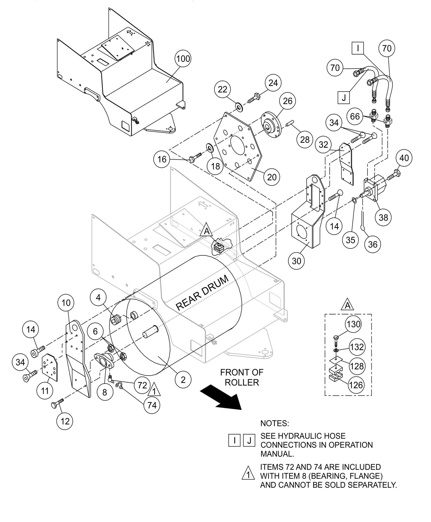 AR13D RIDE-ON ROLLER — Rear Drum And Chassis Assembly Parts By Multiquip