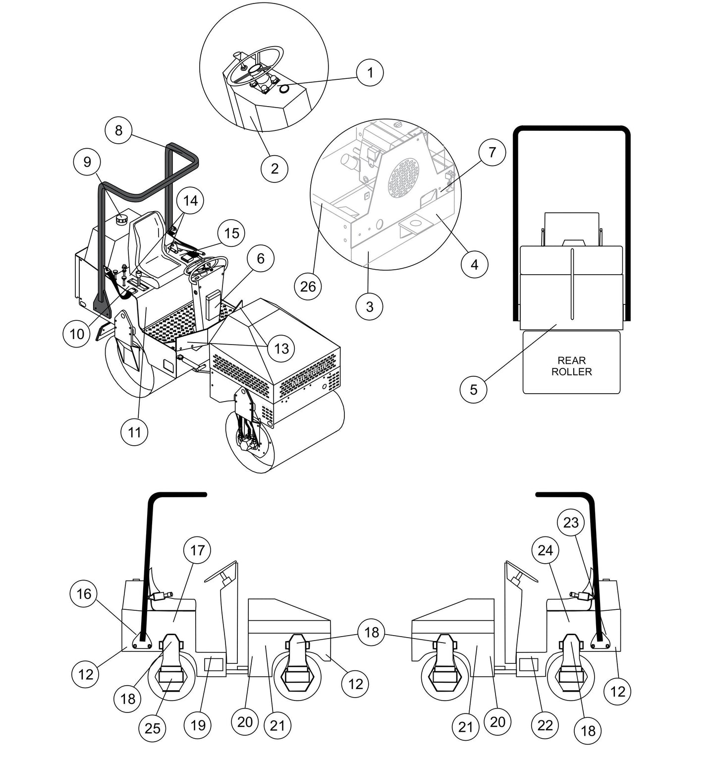 AR13D RIDE-ON ROLLER — Nameplate And Decals Assembly Parts By Multiquip