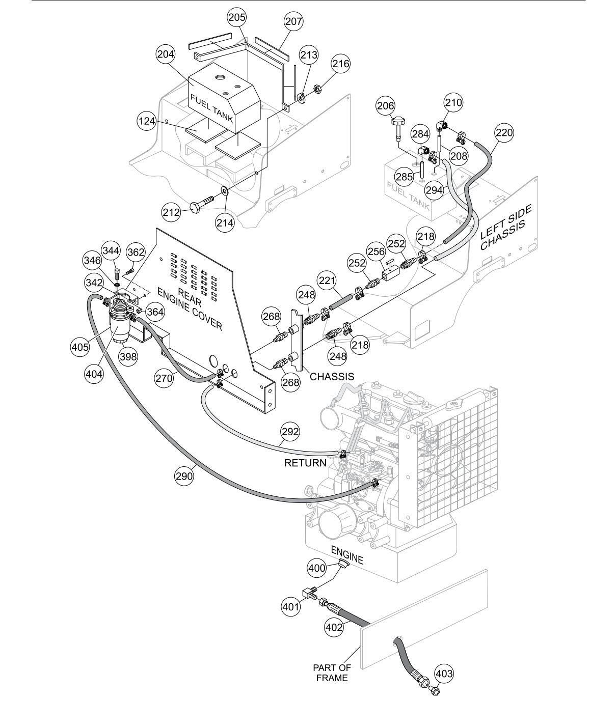 AR13D RIDE-ON ROLLER — Fuel Tank & Oil Drain Hose Assembly Parts By Multiquip