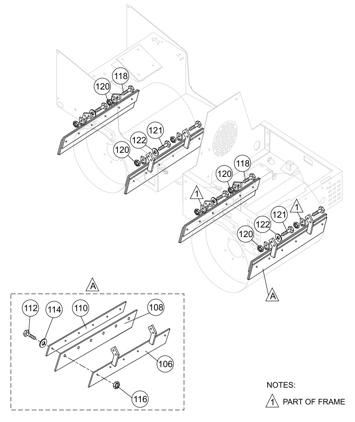 AR13D RIDE-ON ROLLER — Scraper Assy. Parts By Multiquip