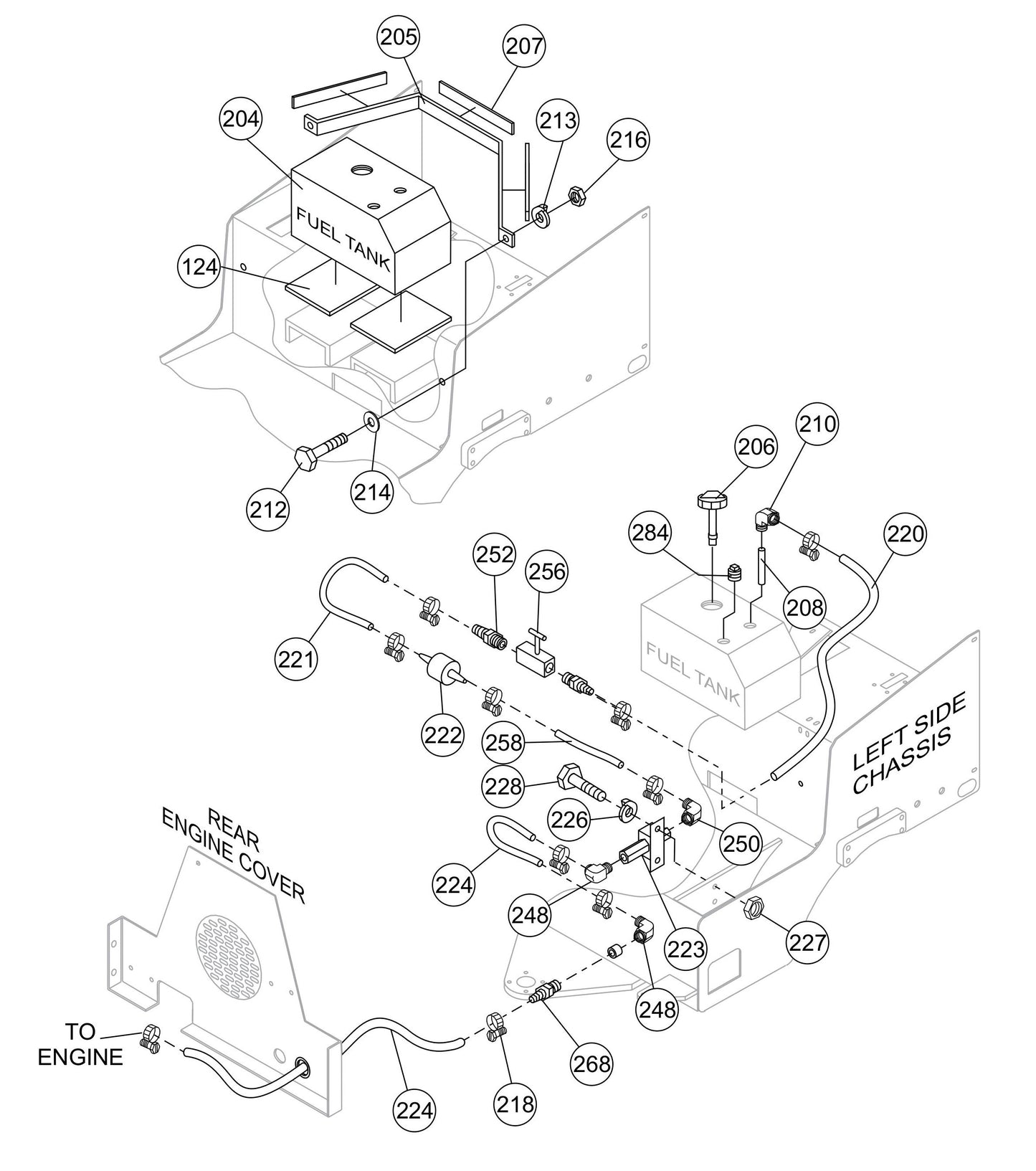 AR13H Fuel Tank Assembly Parts By Multiquip