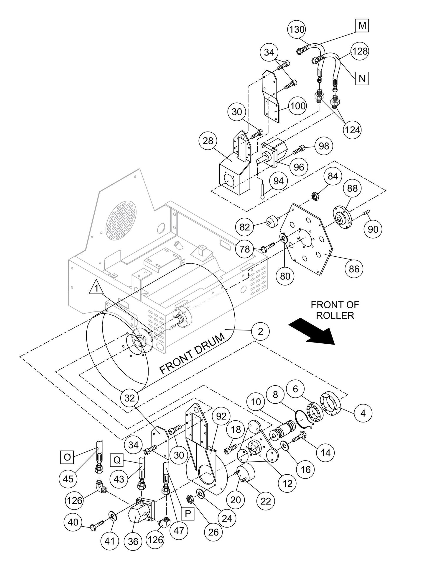 AR13H Front Drum Assembly Parts By Multiquip