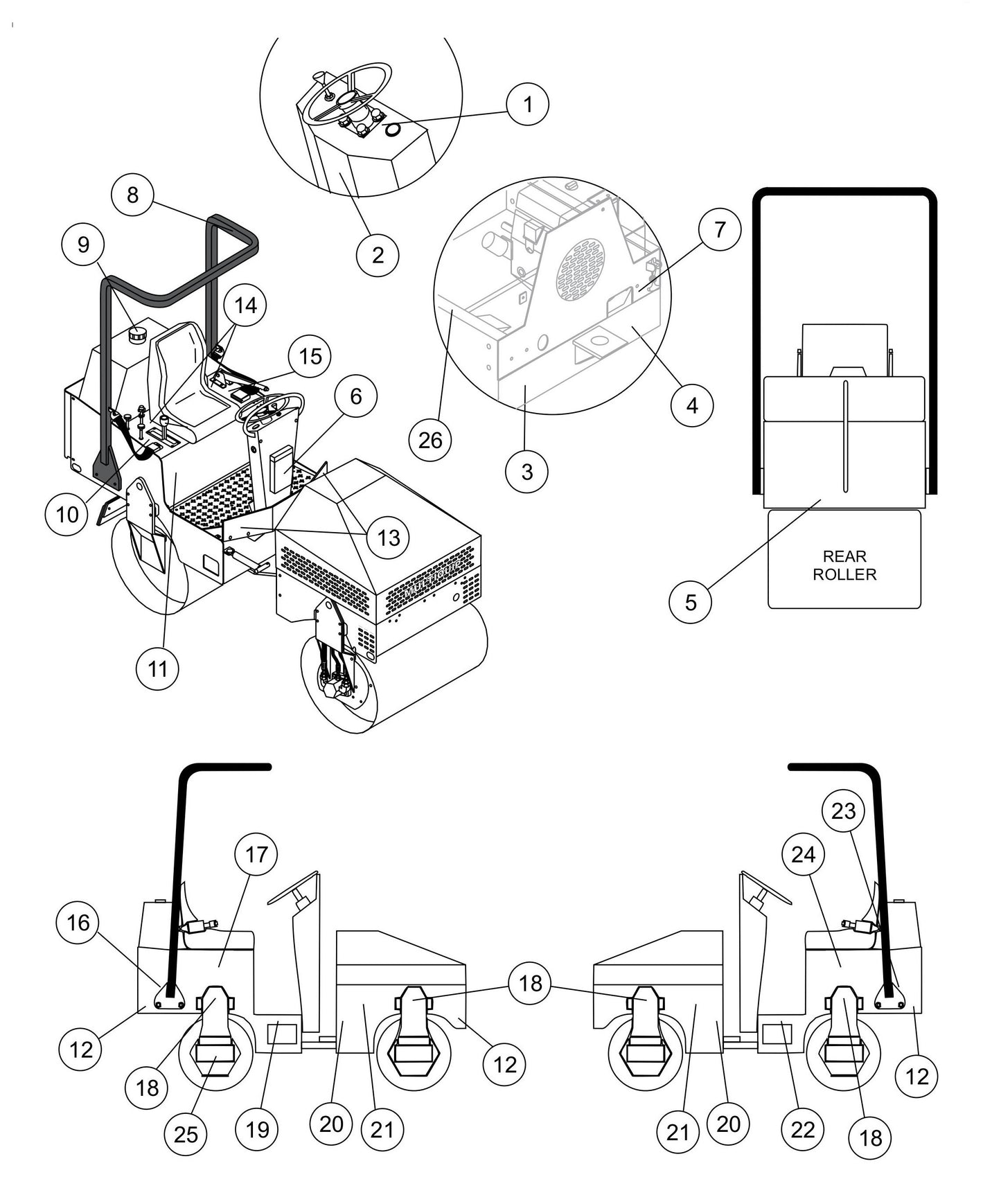 AR13HA-R RIDE-ON ROLLER — Nameplate And Decals Assembly Parts By Multiquip