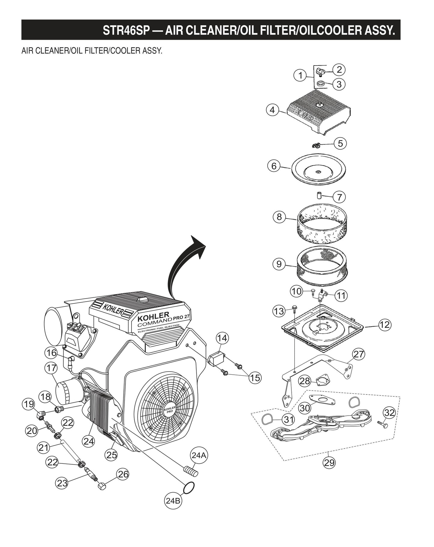STR46SP STOW-Air Cleaner/Oil Filter/Oil Cooler Assembly