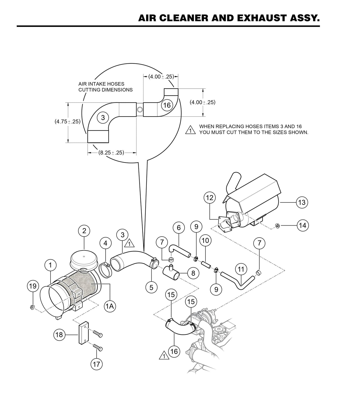 STXD6I Air Cleaner and Exhaust Assembly
