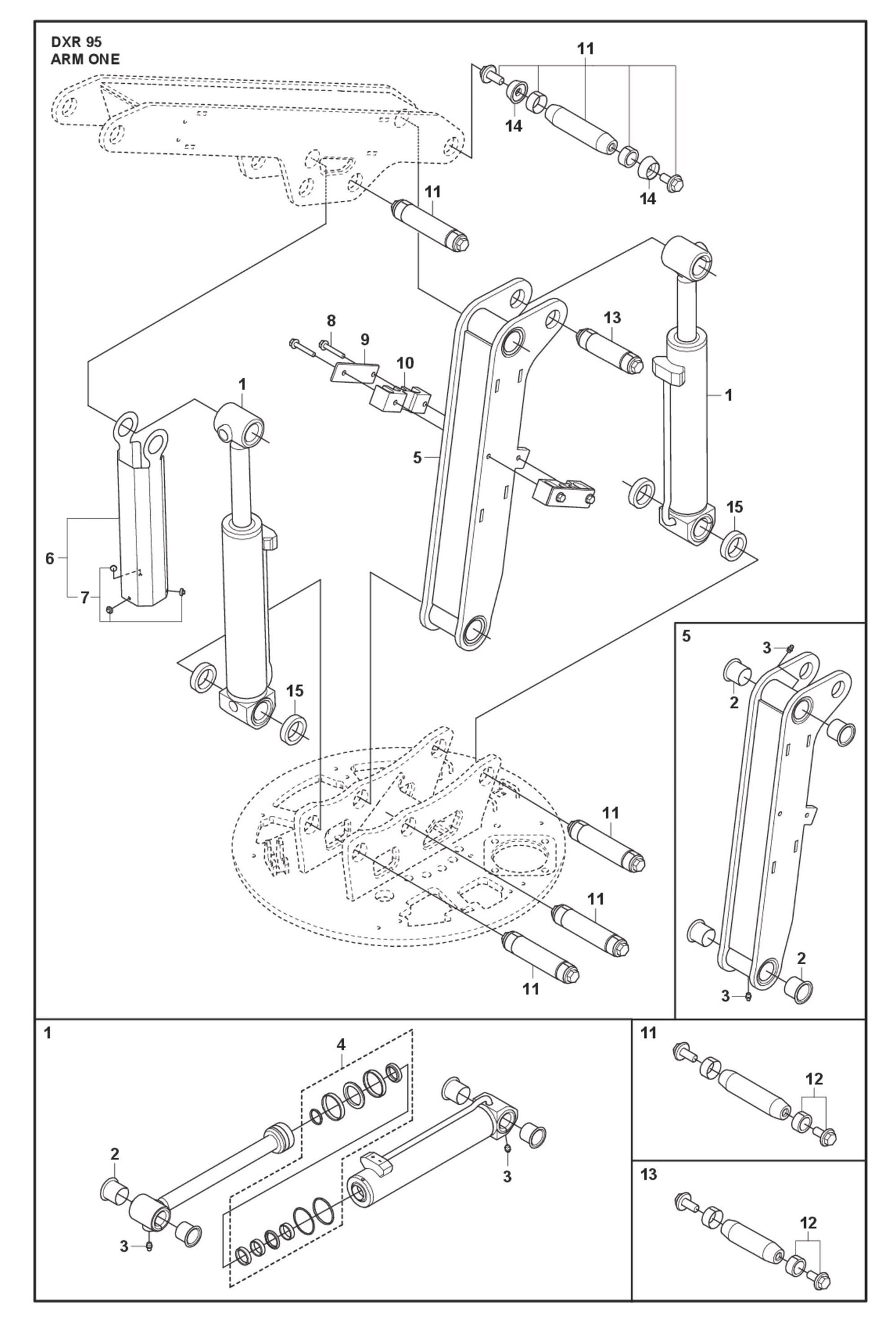 Arm One Parts for DXR 95 By Husqvarna