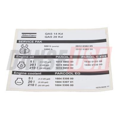 1079993077 LABEL FOR ATLAS COPCO DYNAPAC CHICAGO PNEUMATIC EQUIPMENT