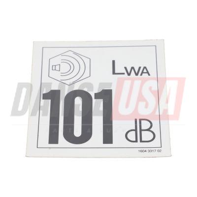 1604331702 LABEL NOISE 101 FOR ATLAS COPCO DYNAPAC CHICAGO PNEUMATIC EQUIPMENT