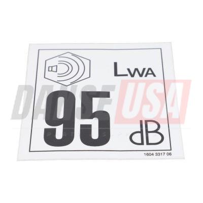 1604331706 LABEL NOISE 95 FOR ATLAS COPCO DYNAPAC CHICAGO PNEUMATIC EQUIPMENT