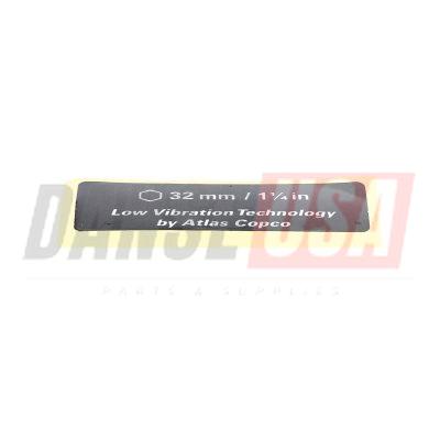 3310190400 DIMENSION LABEL 32 X 160/152 FOR ATLAS COPCO DYNAPAC CHICAGO PNEUMATIC EQUIPMENT