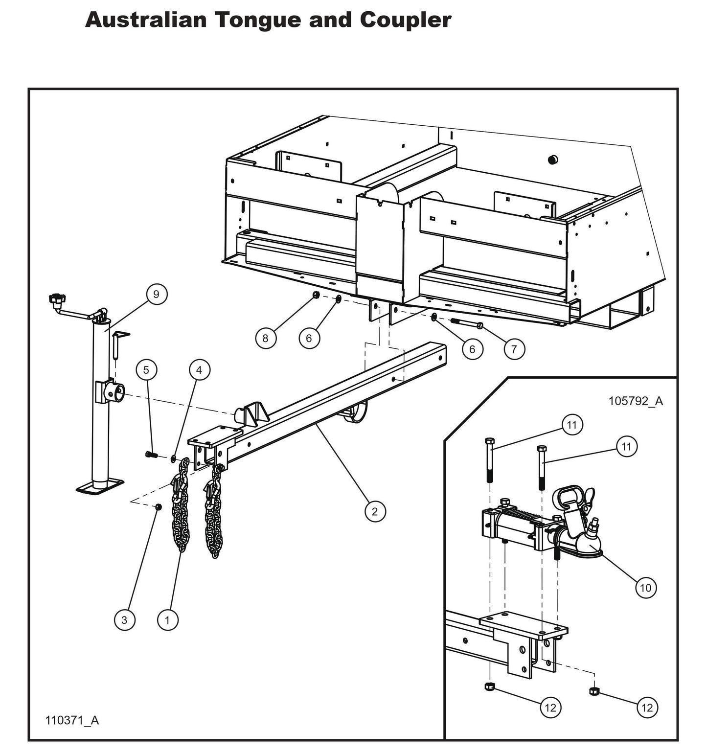 Australian Tongue and Coupler Parts by Allmand