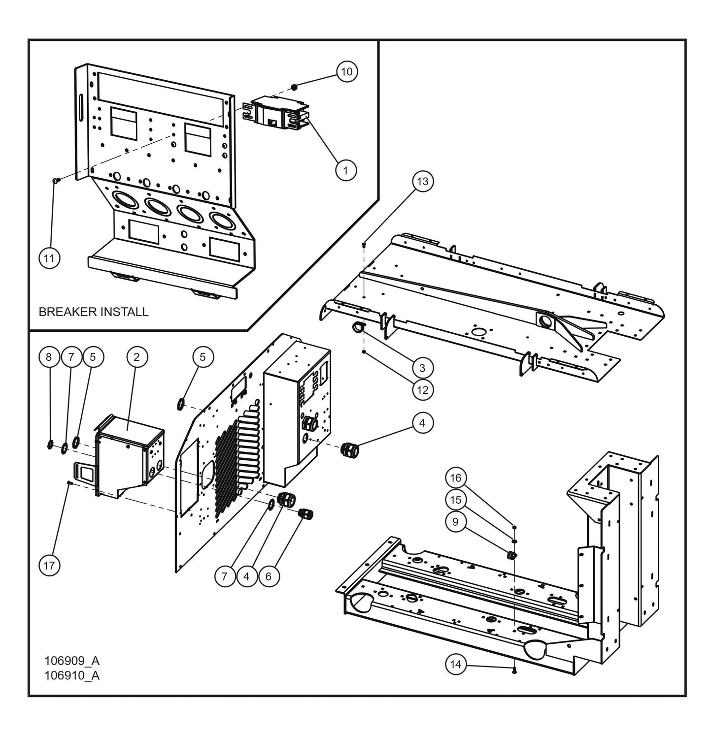 Auxilary 3-50A 1-30A Outlet Panel Install Group (Fig 1) Parts By Allmand