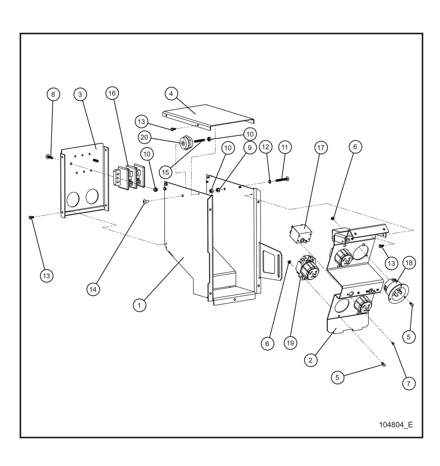 Auxilary 3-50A 1-30A Outlet Panel Parts By Allmand