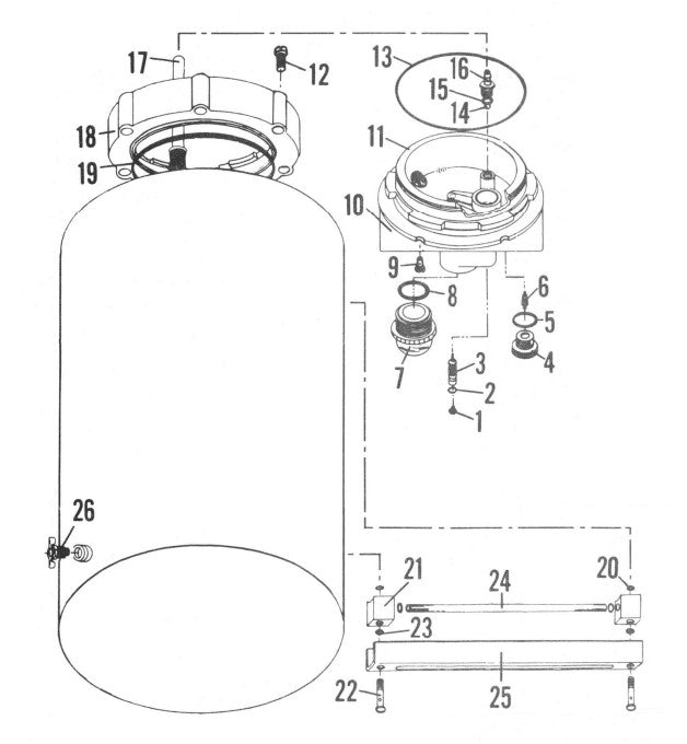 B-555 AirRam Parts Breakdown/Line Oiler Assembly Parts