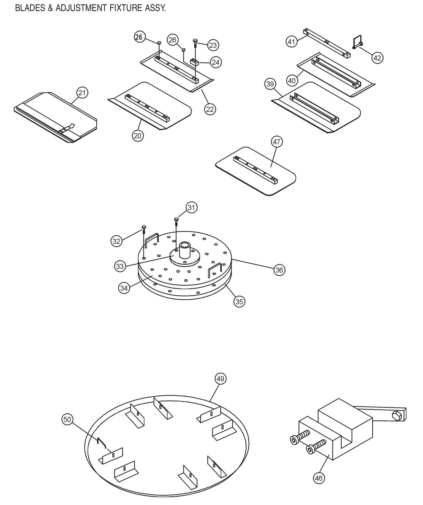 B-Series Blades & Adjustment Fixture Assembly Parts by Multiquip Whiteman
