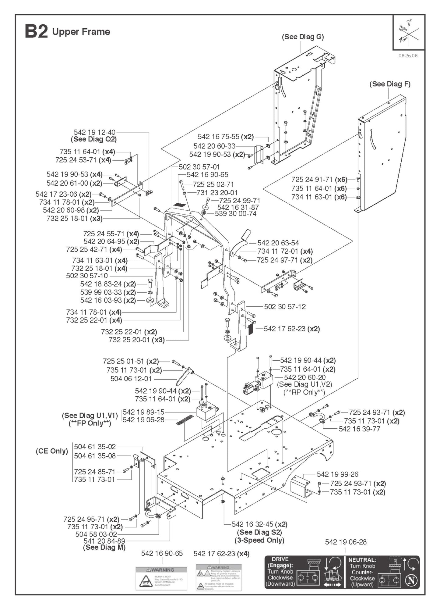 B2 Upper Frame Parts for FS4800 D By Husqvarna