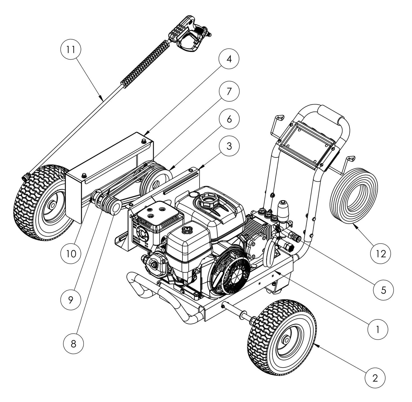 BE B3013HABC Pressure Washer Assembly-1 Parts by BE Power Equipment