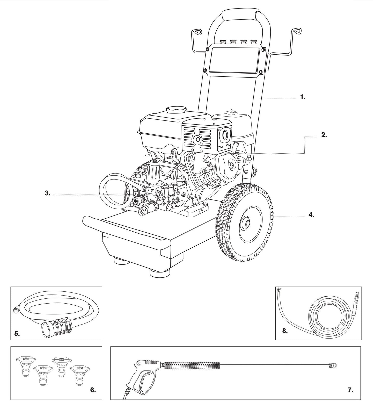 BE B4013HGS Pressure Washer Assembly-1 Parts by BE Power Equipment